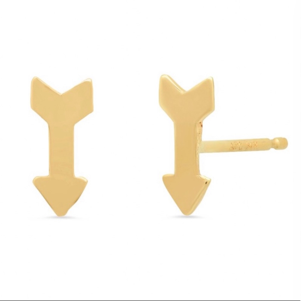 14k gold arrow earrings